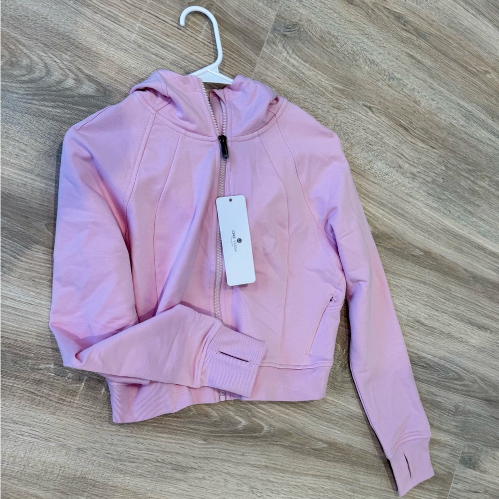CRZ YOGA Pink Zip-Up Hoodie